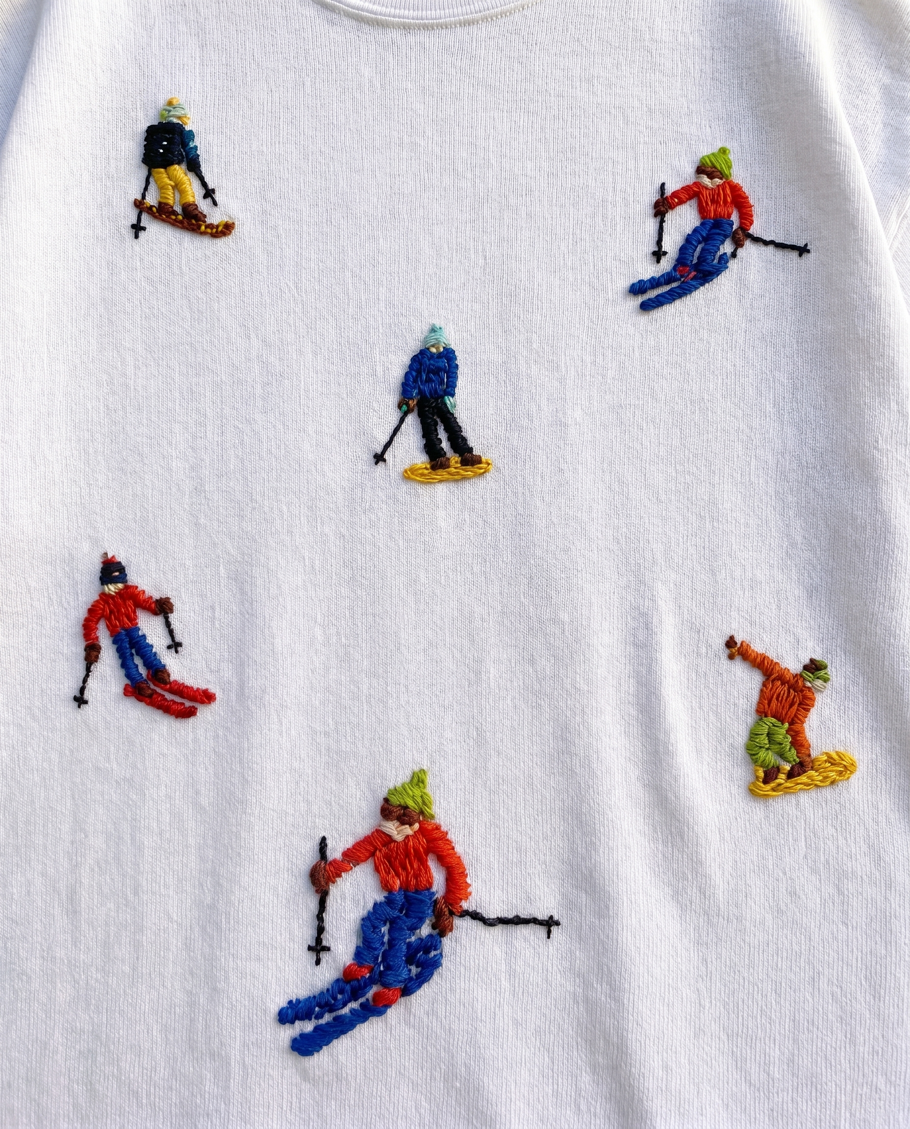 Piste | Ski & Snowboard Hand-Embroidered T-shirt