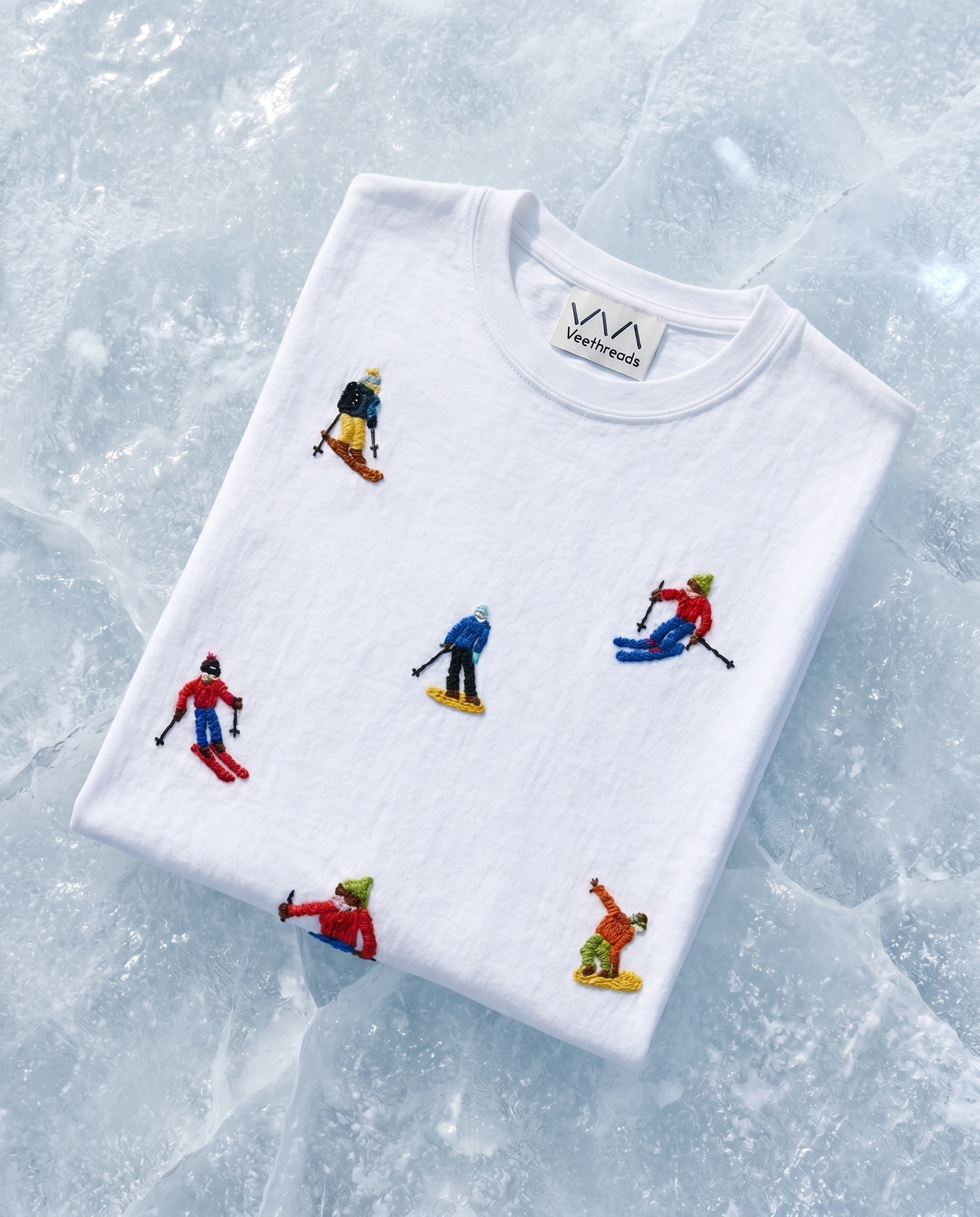 Piste | Ski & Snowboard Hand-Embroidered T-shirt