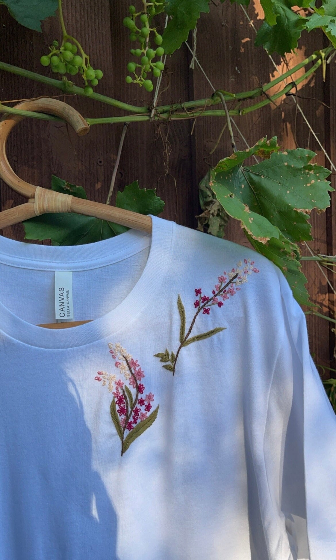 Floral Hand-Embroidered Cotton Oversized T-Shirt - Vee Threads