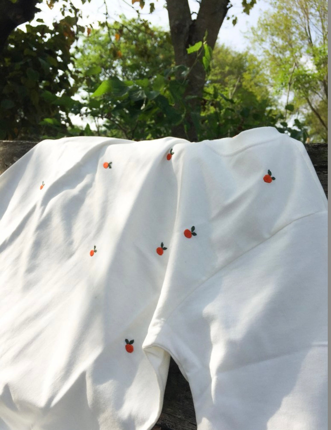 Tomato cute Hand-Embroidered T-shirt - Vee Threads