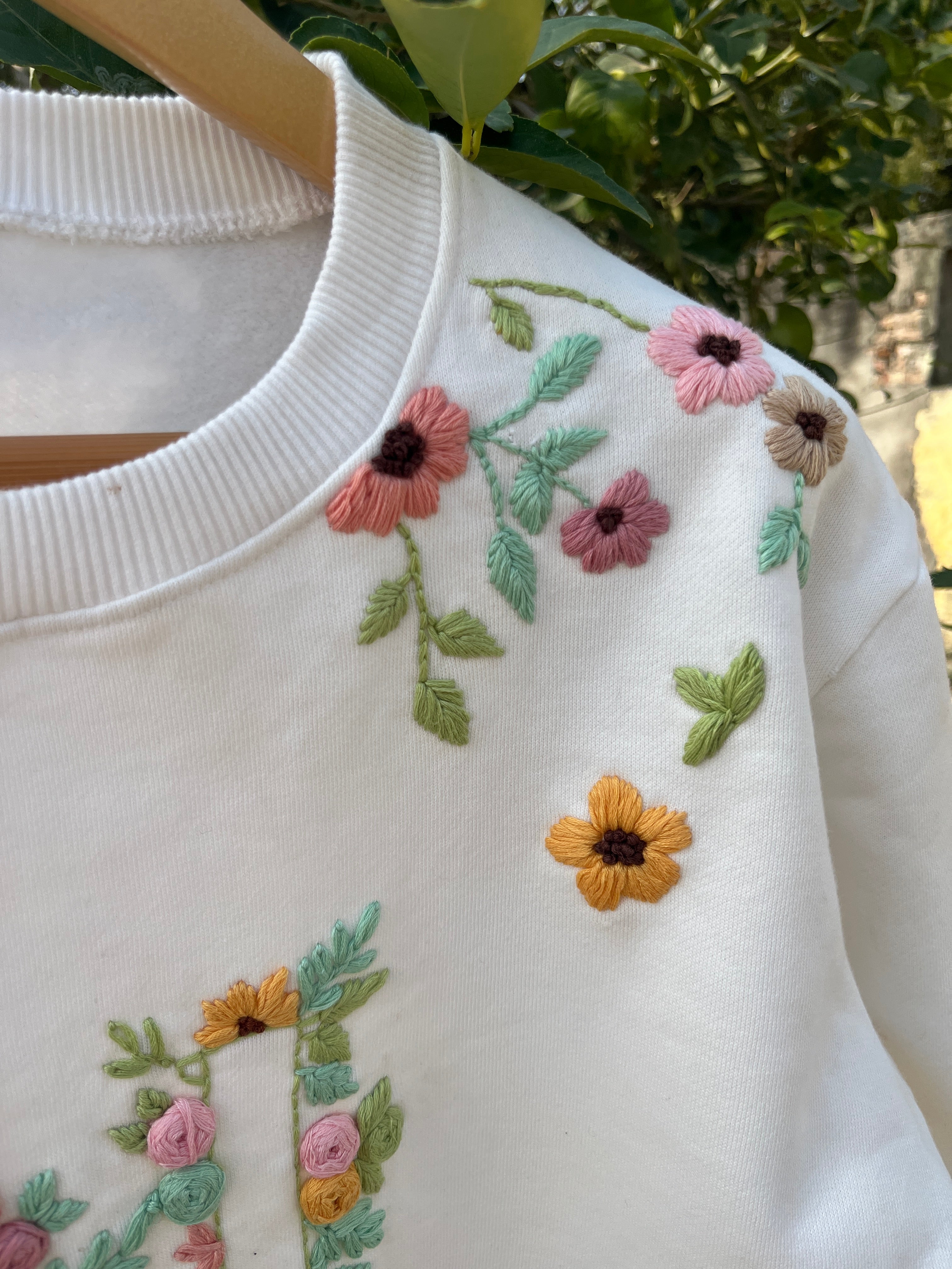 Name Initials and floral Loose fit Sweatshirt (Unisex) - Vee Threads