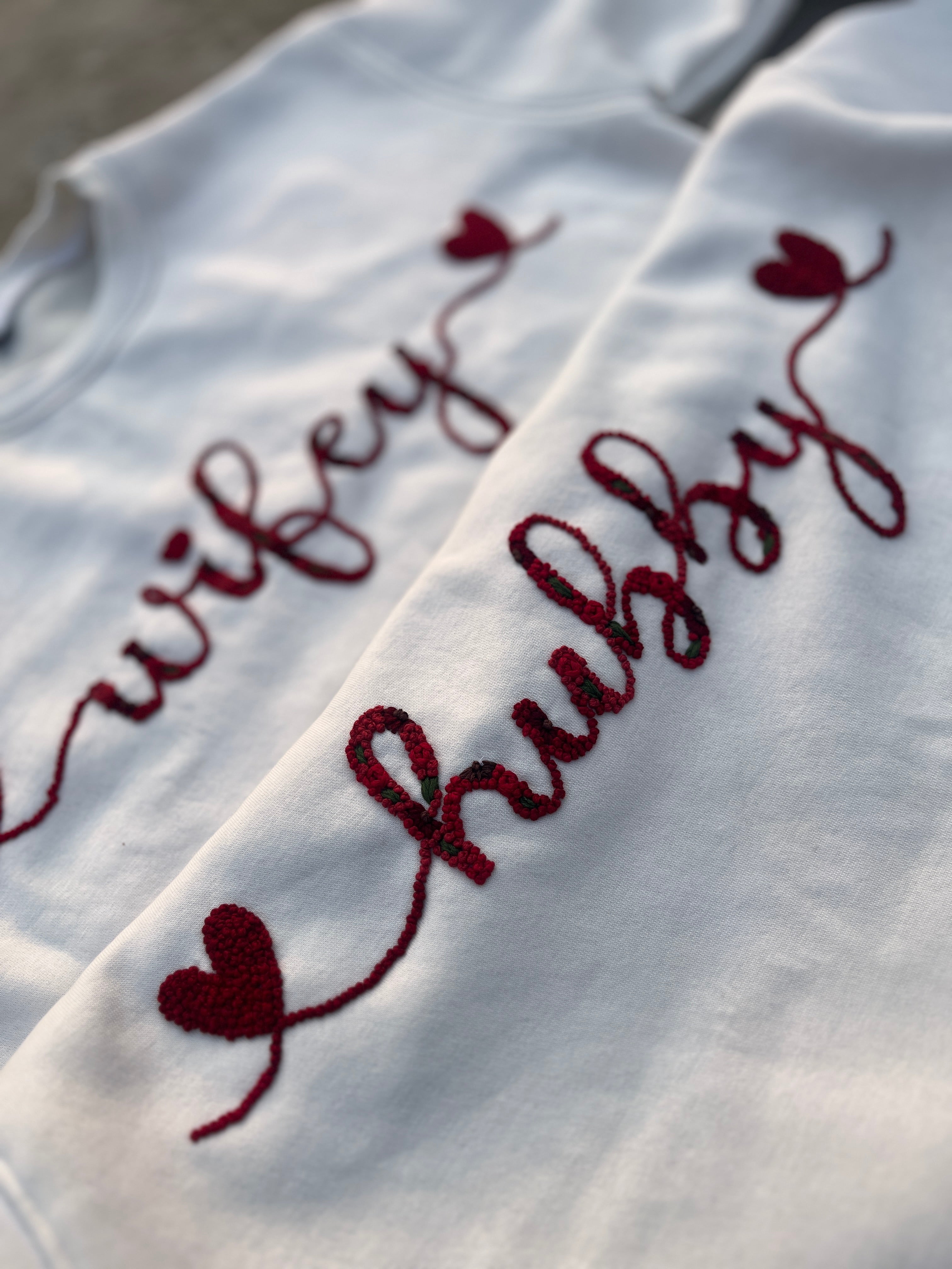 Wifey Hand Embroidery Loose fit sweatshirt - Vee Threads