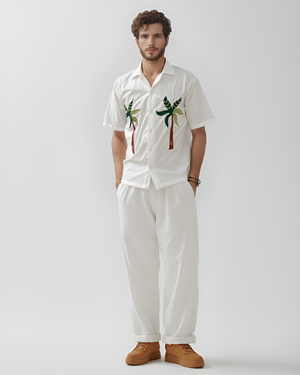 men wearing Nariyal Chhaav embroidered Shirt - Vee Threads