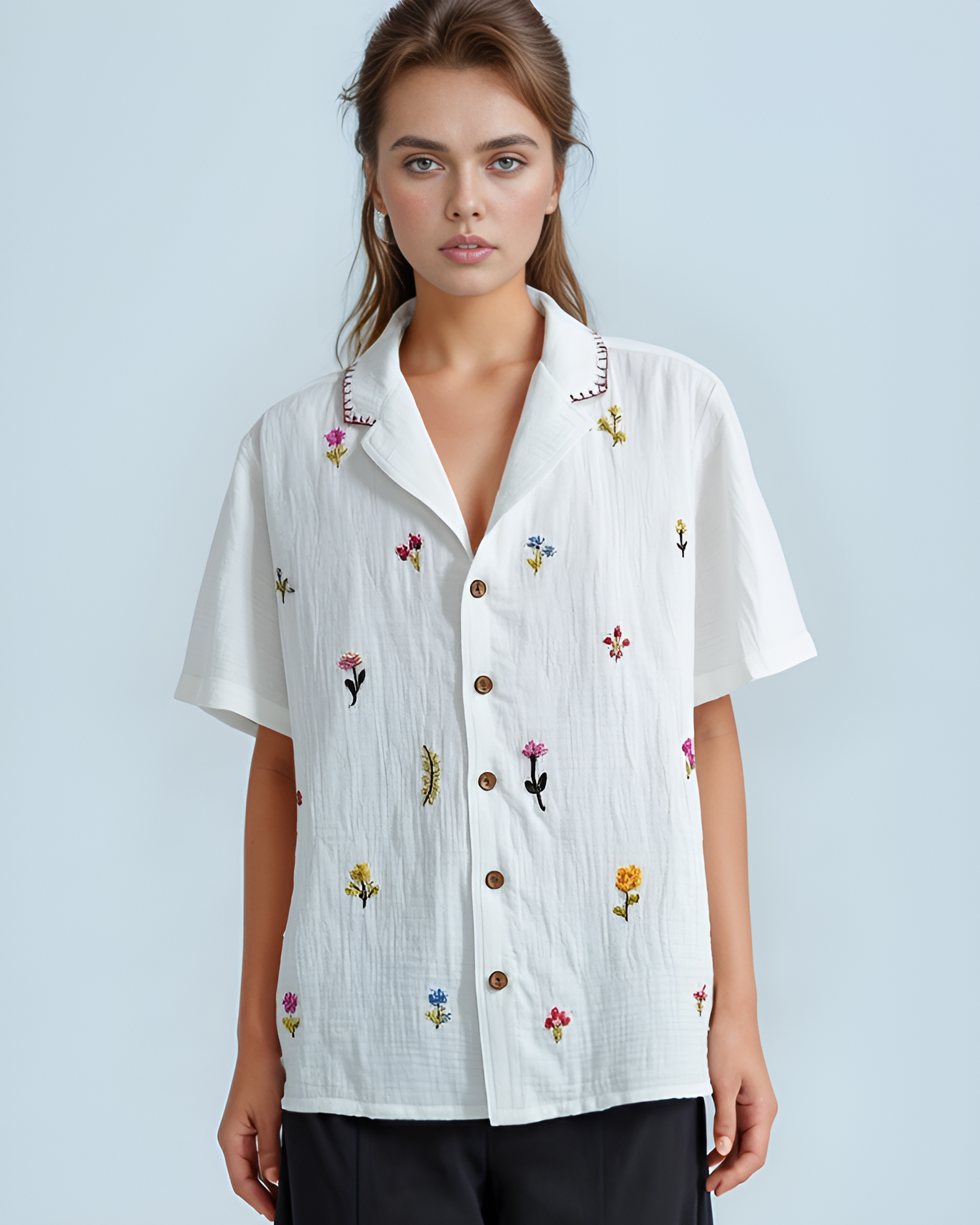 Phool Jungle embroidered Shirt - Vee Threads