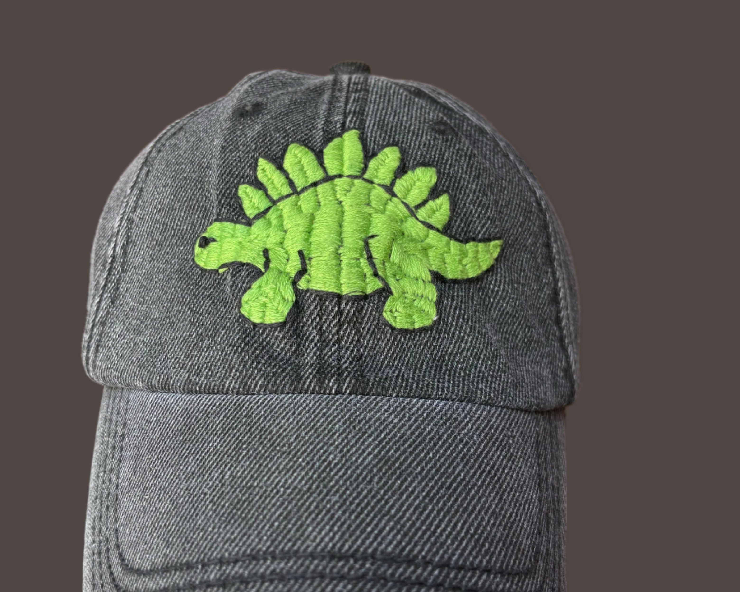 Dino embroidered denim cap - Vee Threads