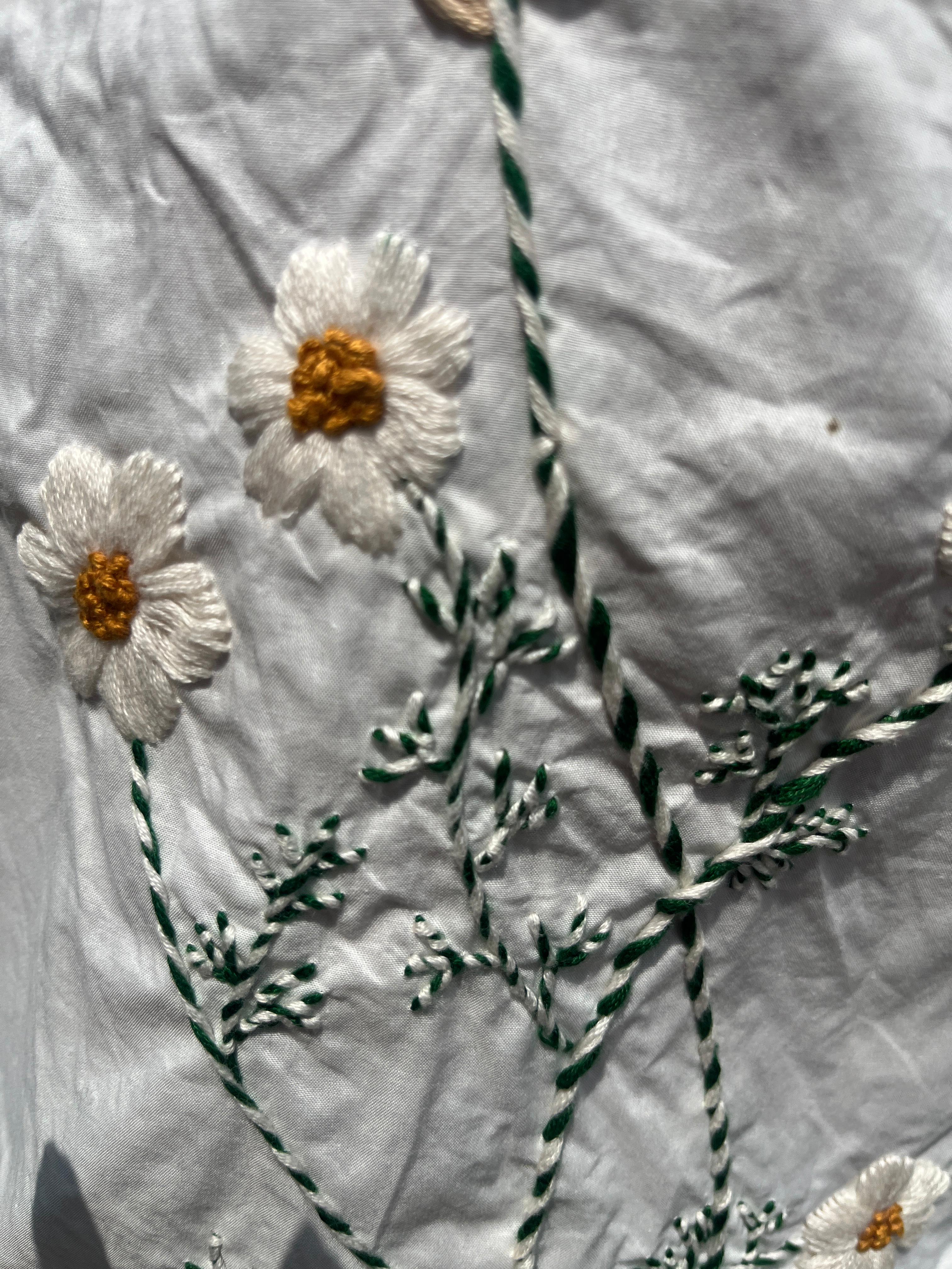 Hand Embroidered Cotton Shirt for Men Floral Design | Premium Summer Wear - Vee Threads