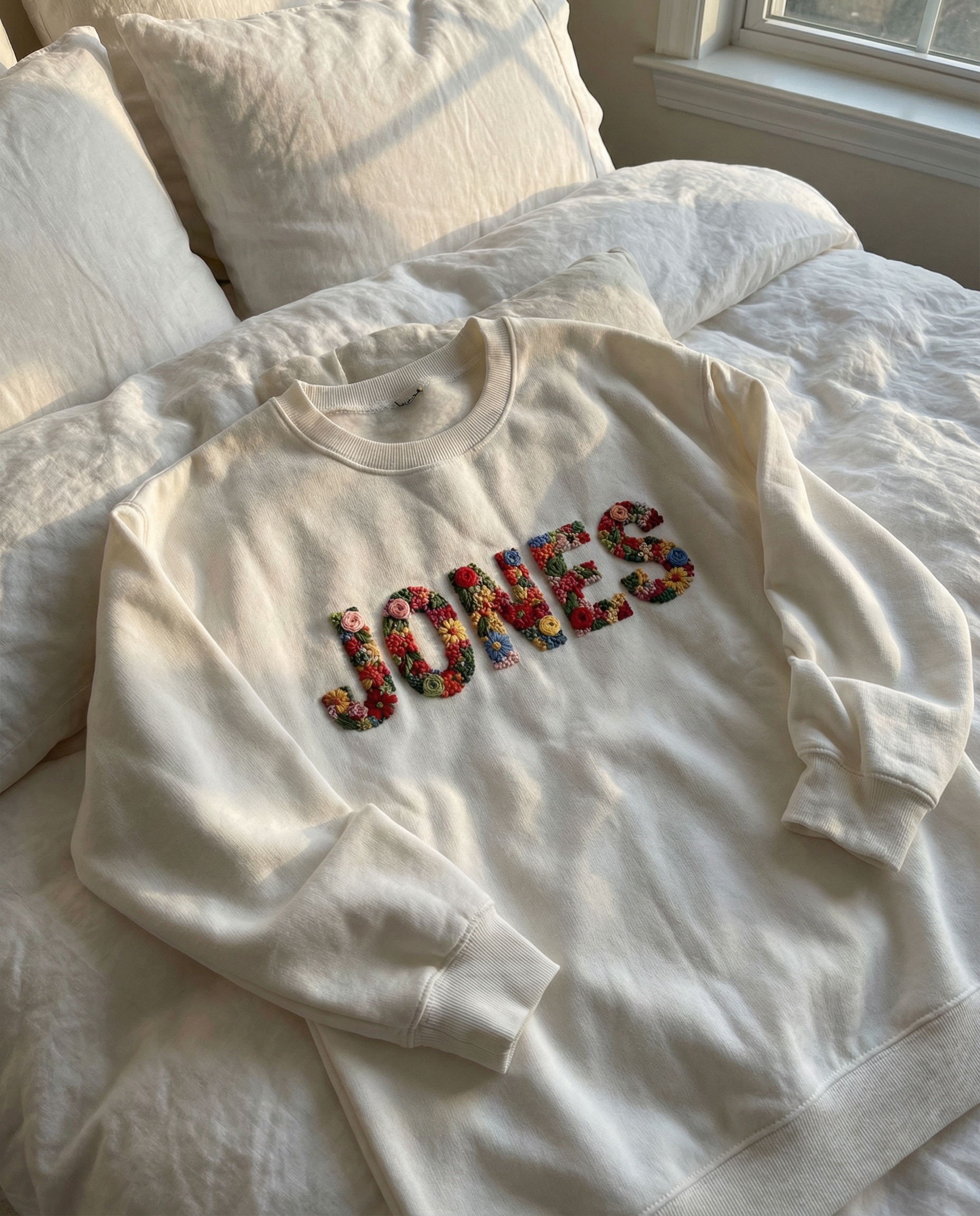 Custom Name Hand Embroidery sweatshirt (Unisex)
