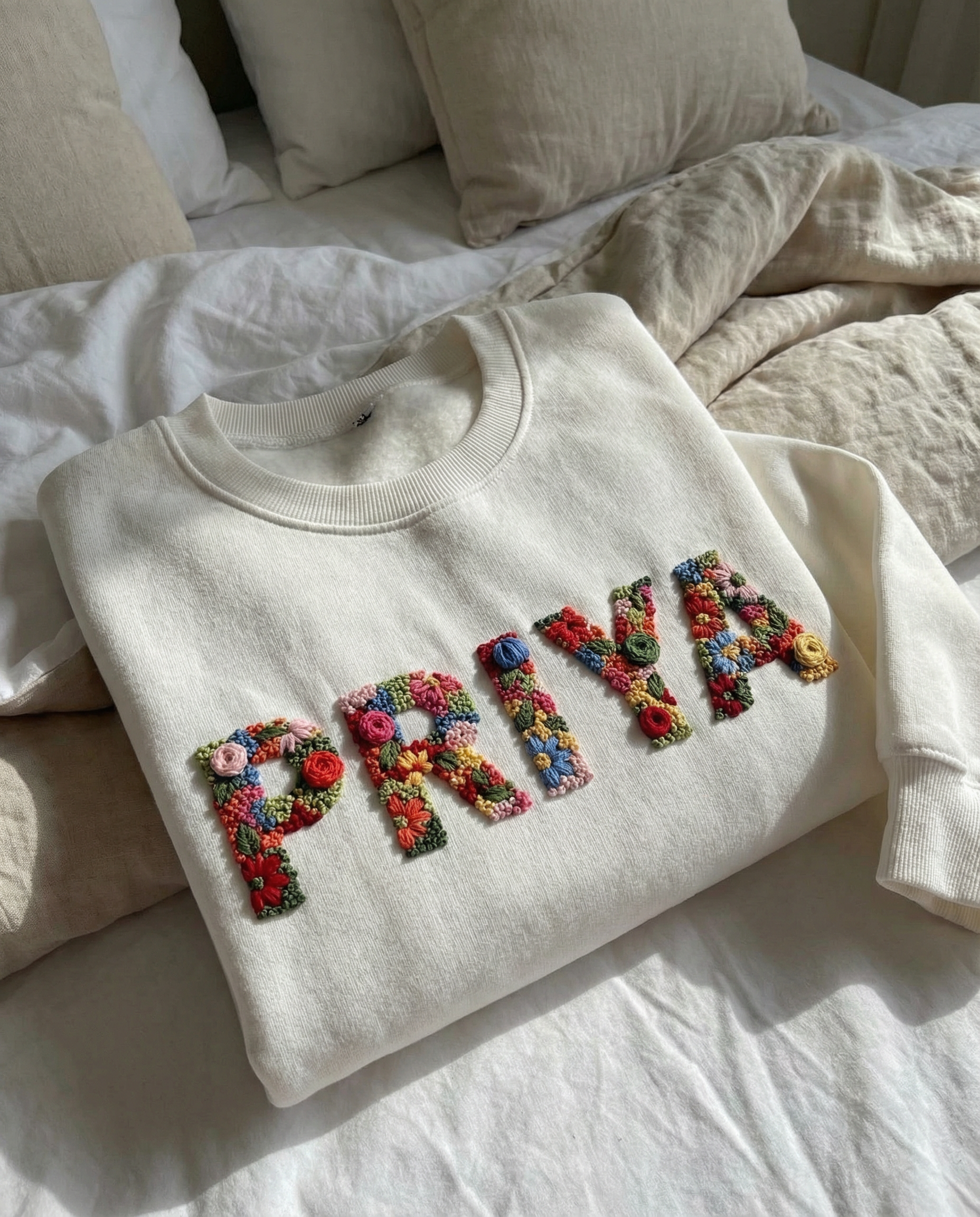 Custom Name Hand Embroidery sweatshirt (Unisex)