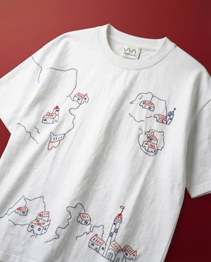 hand embroidered village tshirt white embroidered cotton shirt