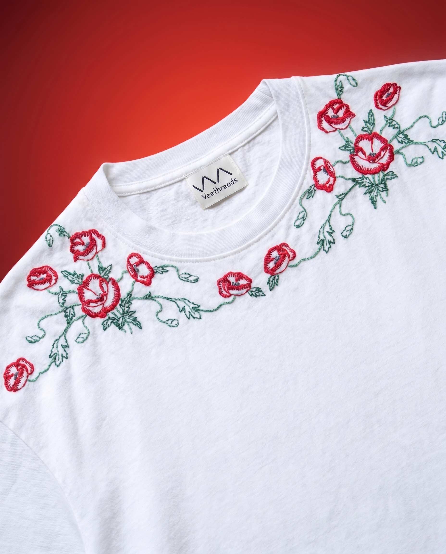 luxury embroidered tshirt
artisan embroidered tshirt
aesthetic floral tshirt
premium cotton embroidered tee