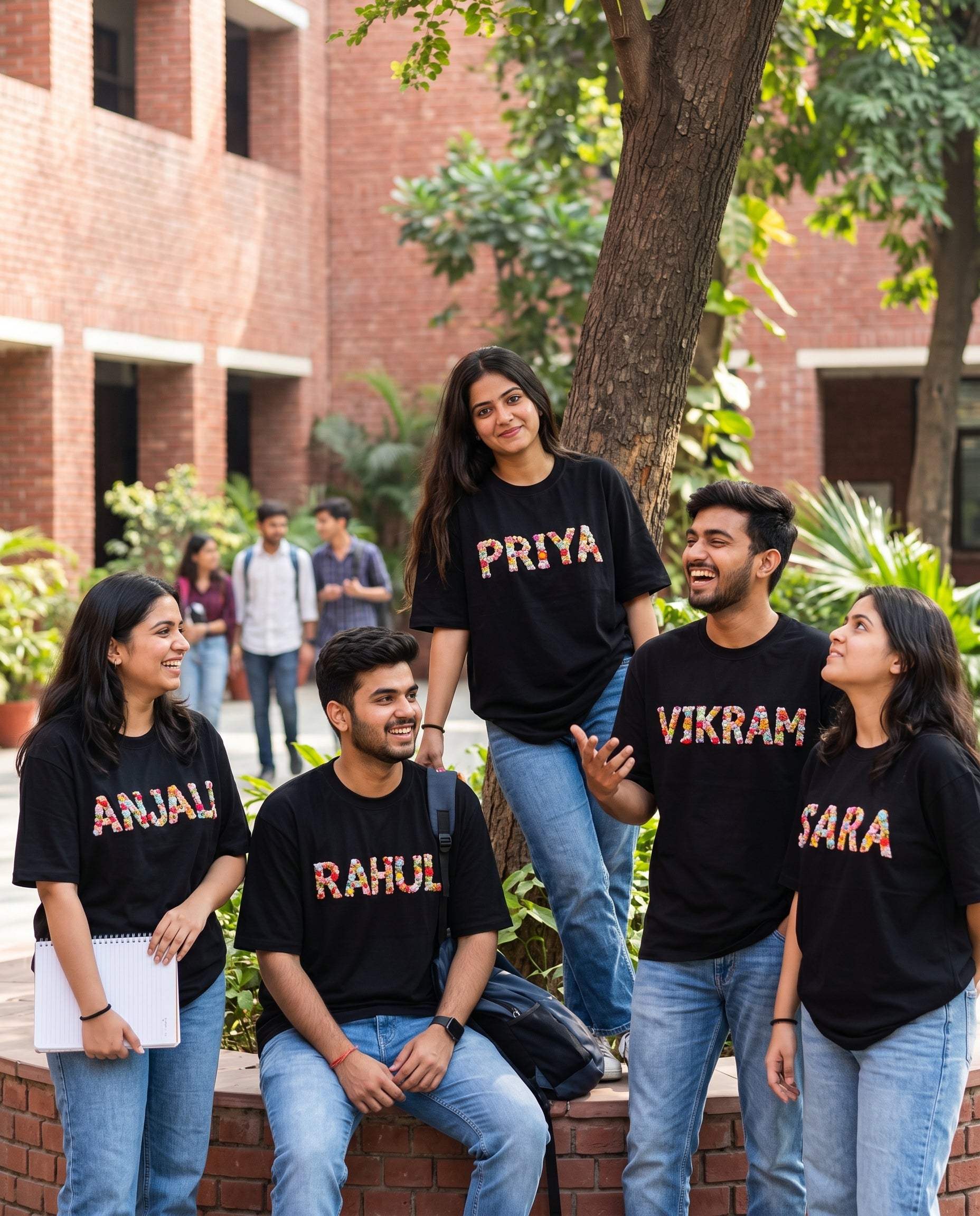 Custom Name Hand Embroidery Oversized T-shirt Unisex