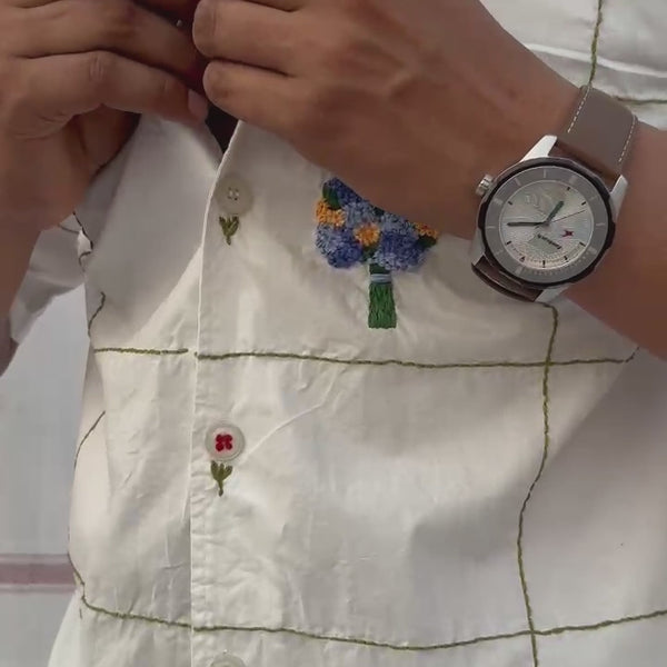 Bagicha Shirt | Garden-Inspired Hand Embroidered Shirt