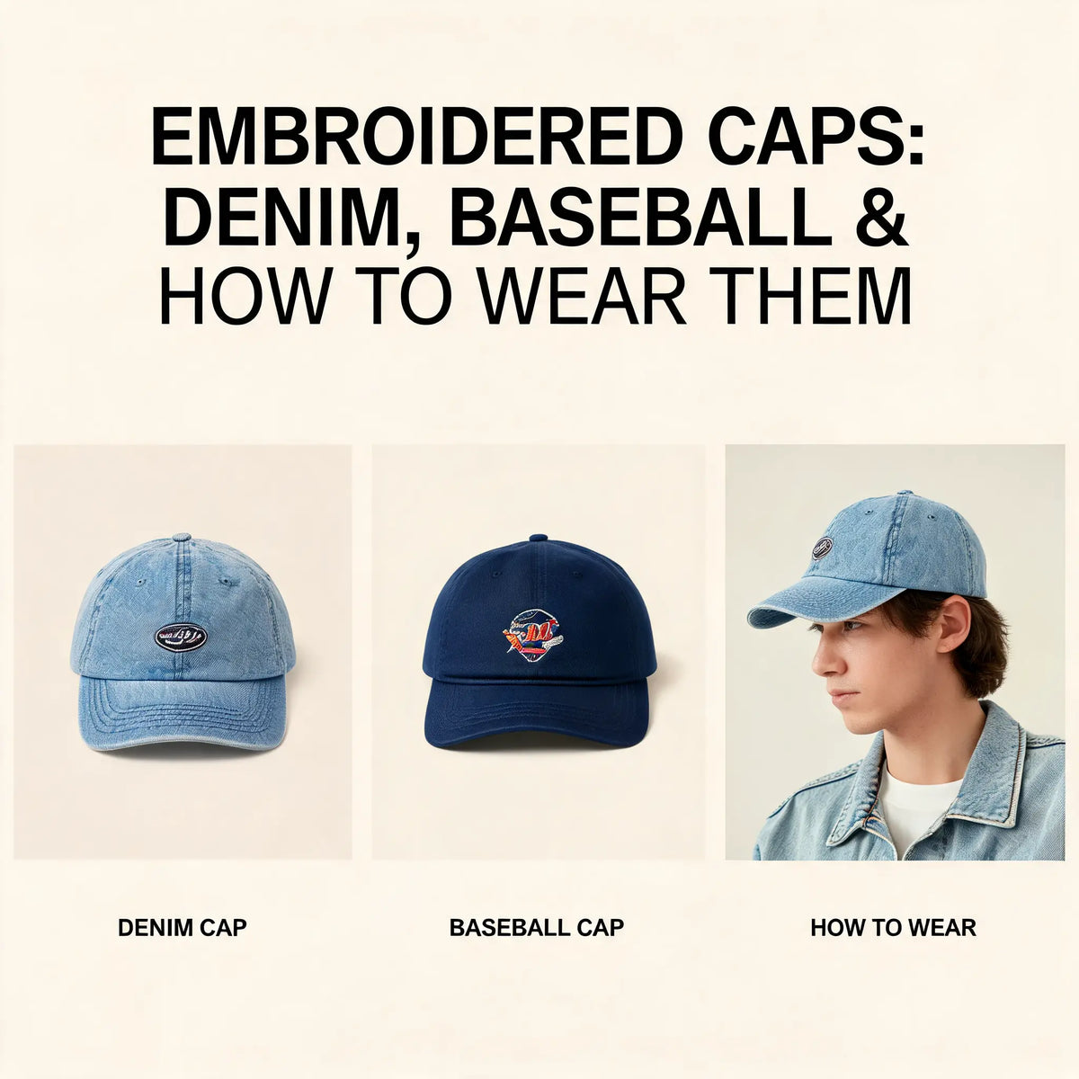 Embroidered Caps: Denim, Baseball and How to Wear Them