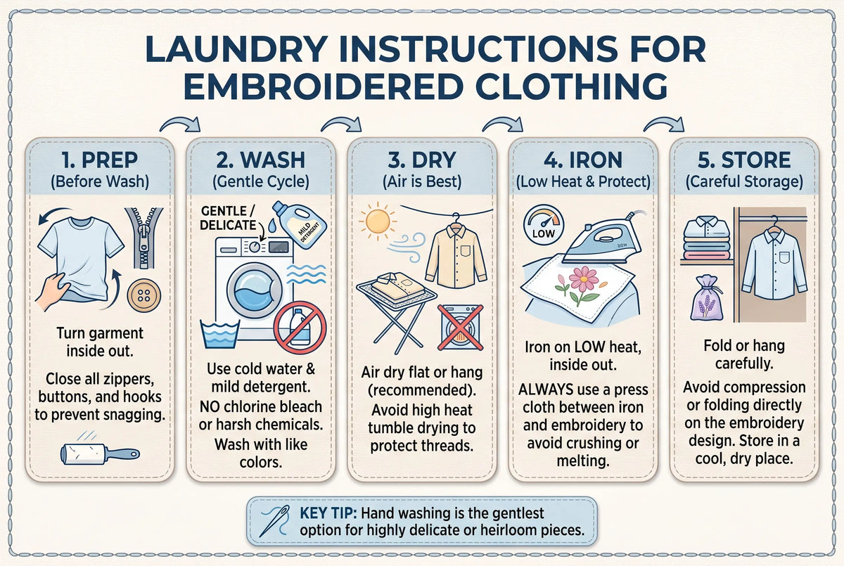 Laundry Instructions for Hand-Embroidered Clothing