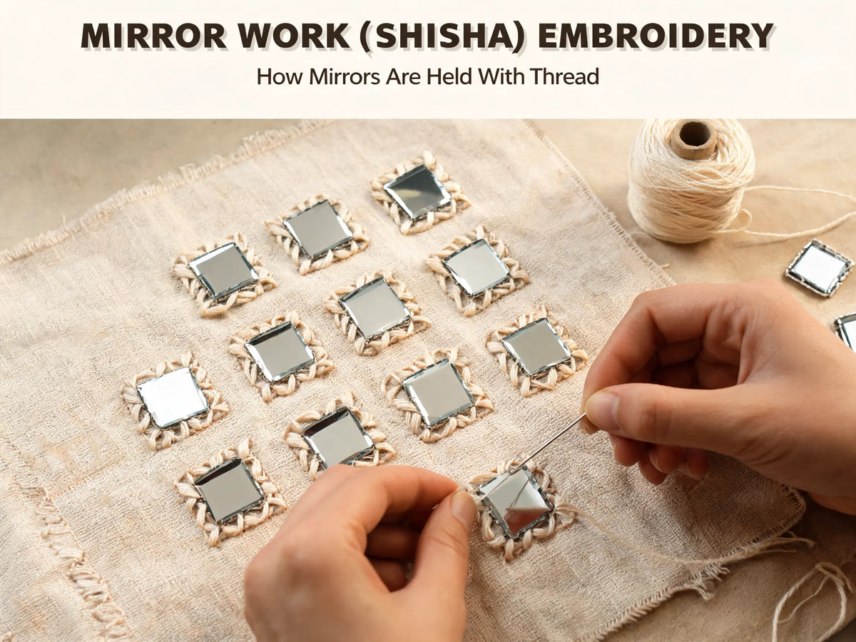 Mirror Work (Shisha) Embroidery How Mirrors Are Held With Thread