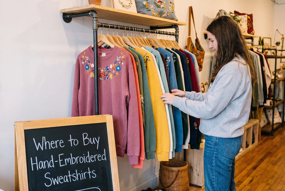 Where to Buy Hand Embroidered Sweatshirts (And How to Spot Real Hand Stitching)