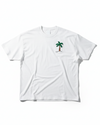 flatlay of palm tree hand embroidered oversized t-shirt 220 gsm cotton