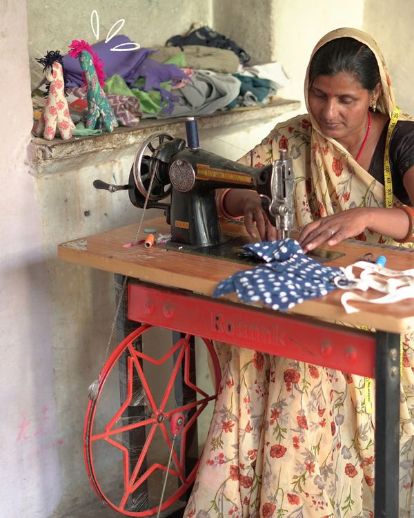 Rukhsana — artisan working on traditional embroidery
