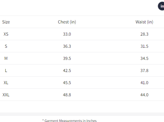 size chart