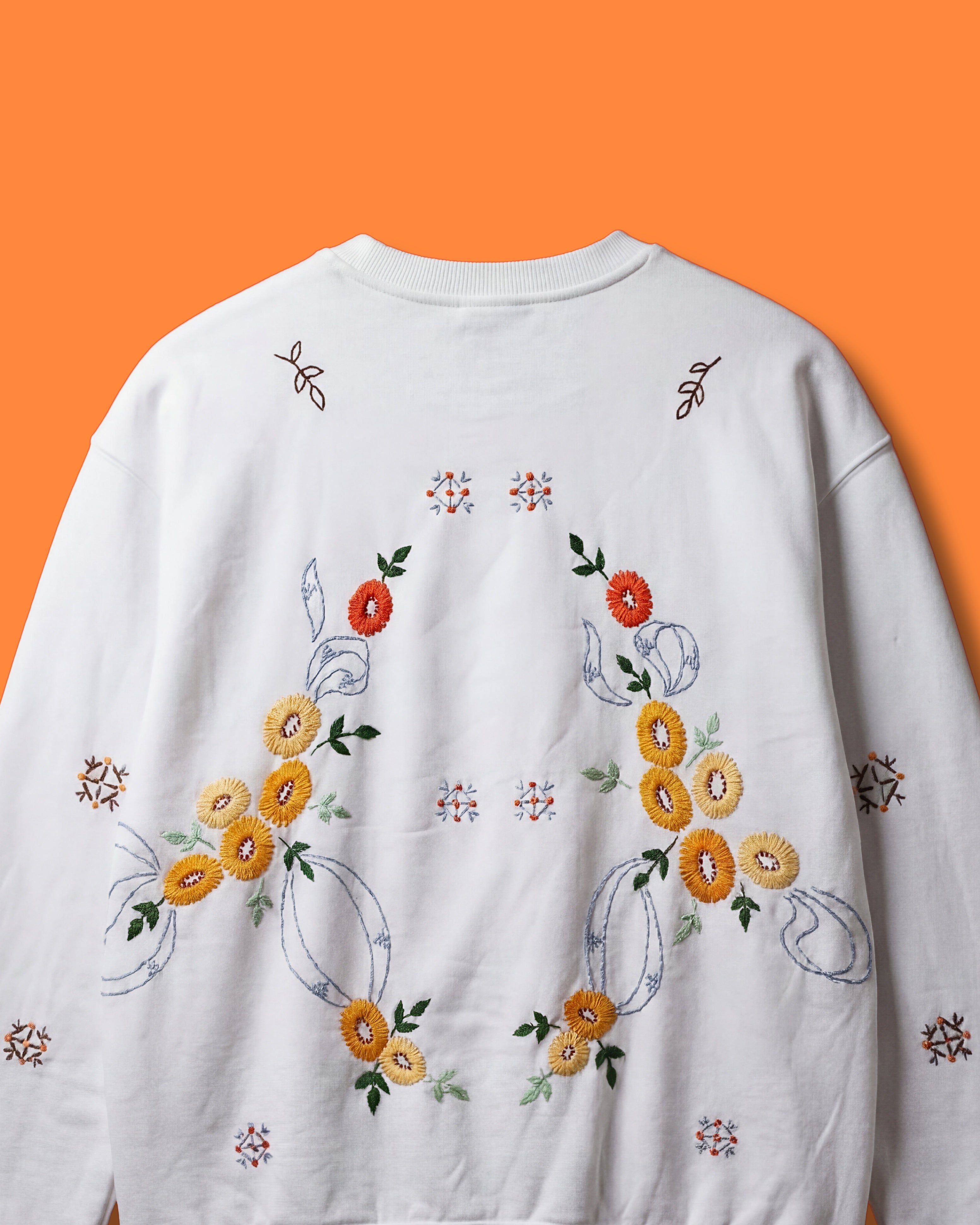 Botanical Orbit Hand Embroidered Sweatshirt – Vee Threads