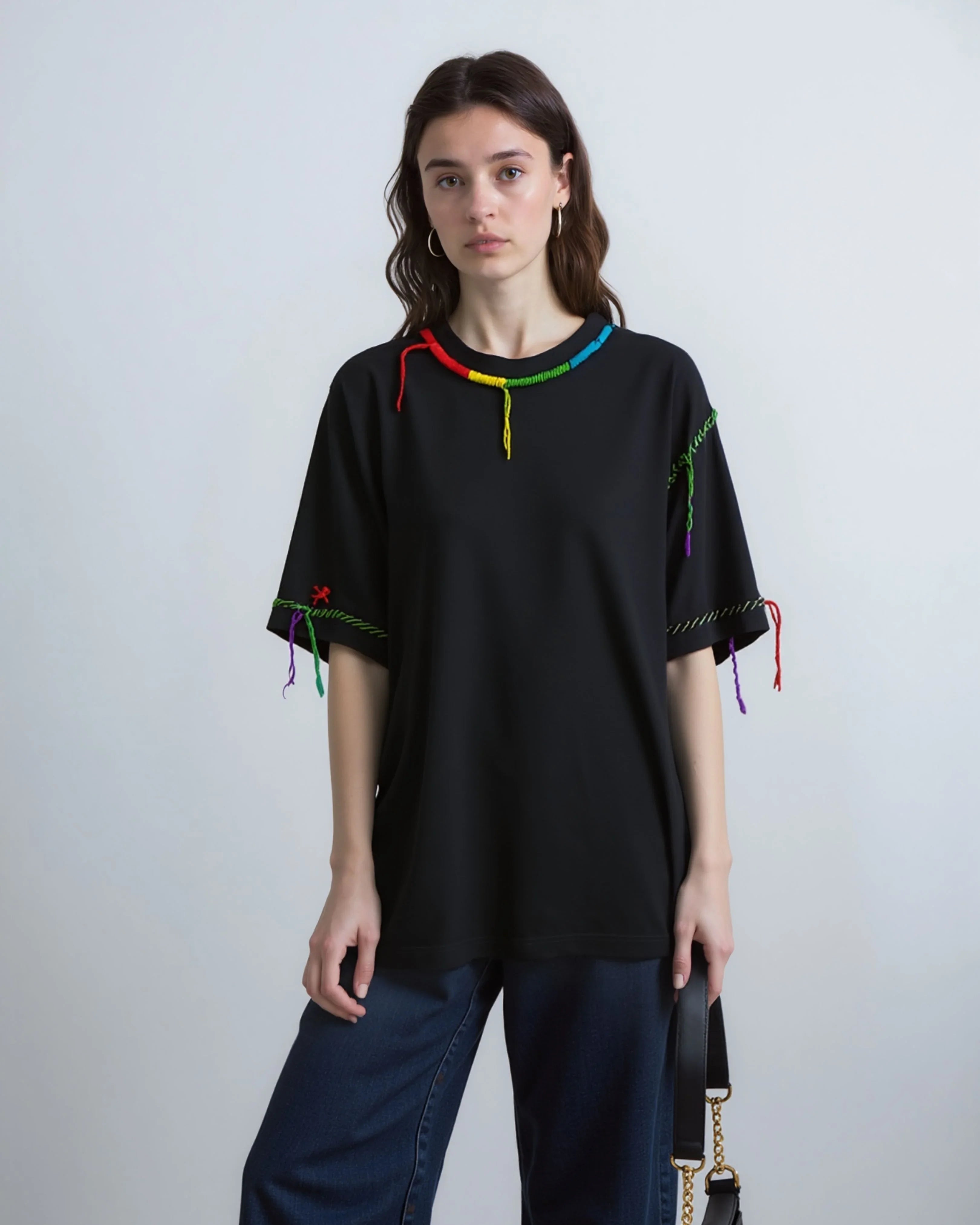 OPTSTUFF DRAWSTRING BORDER TEE XXL 新品 OPTSTUFF DRAWSTRING BORDER T-SHIRT XXL