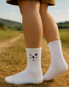 Tulip flowers Hand Embroidery Socks