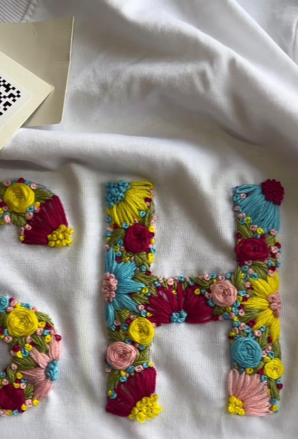 Custom Name Hand Embroidery Oversized T-shirt (Unisex) Punjabi