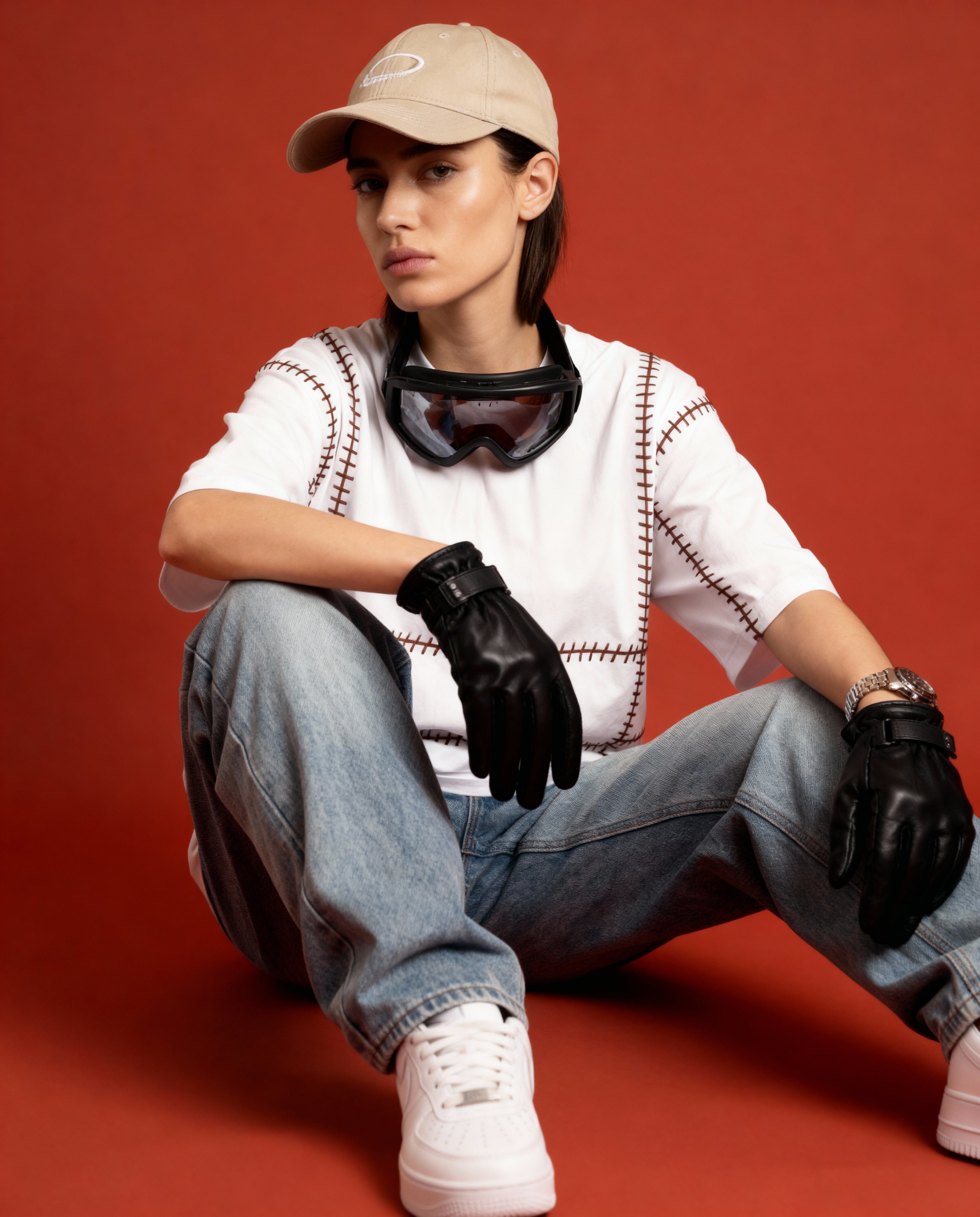 Gridlock Embroidered Oversized T-shirt