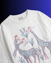 hand embroidered giraffe t shirt with leaves premium summer embroidered shir