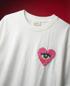 Love Eye Hand Embroidered White T-Shirt