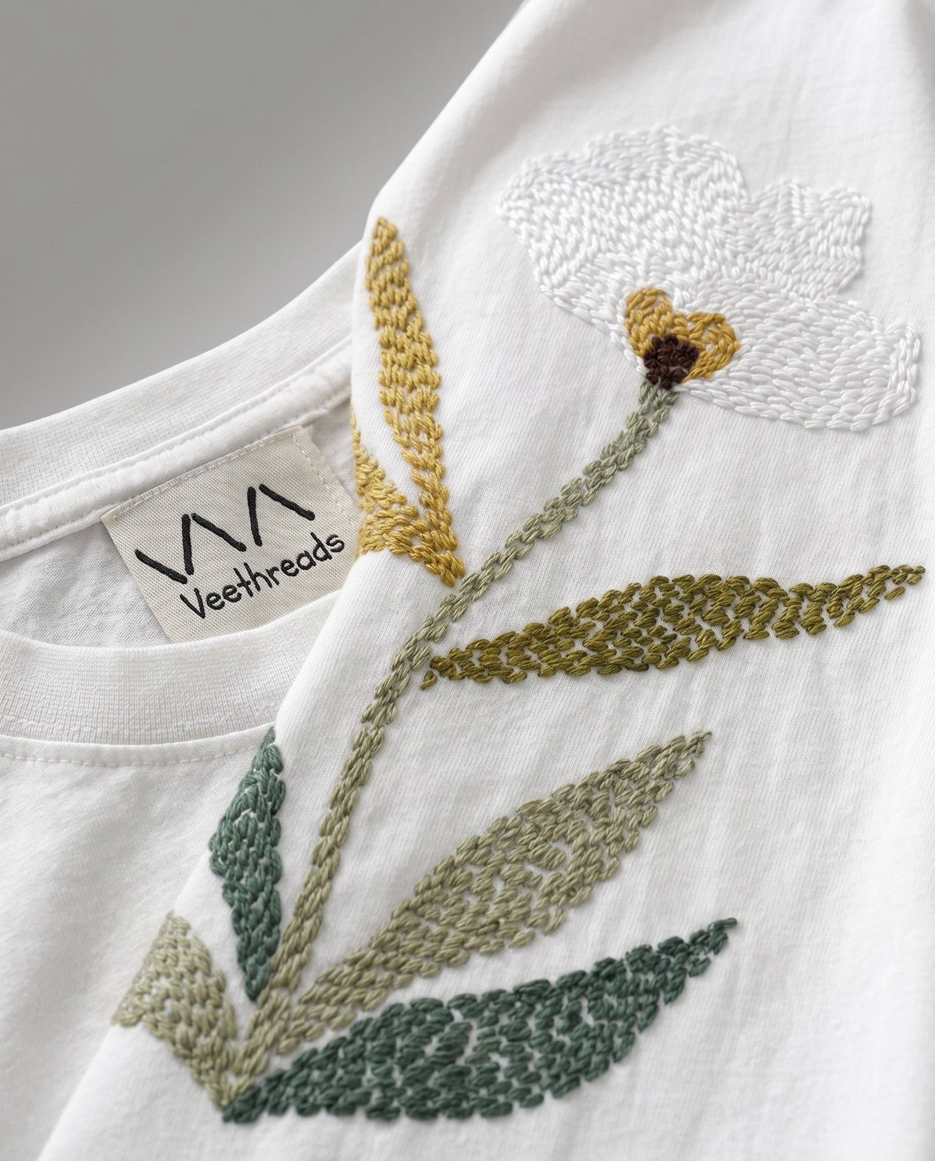 closeup of a embroidered tshirt