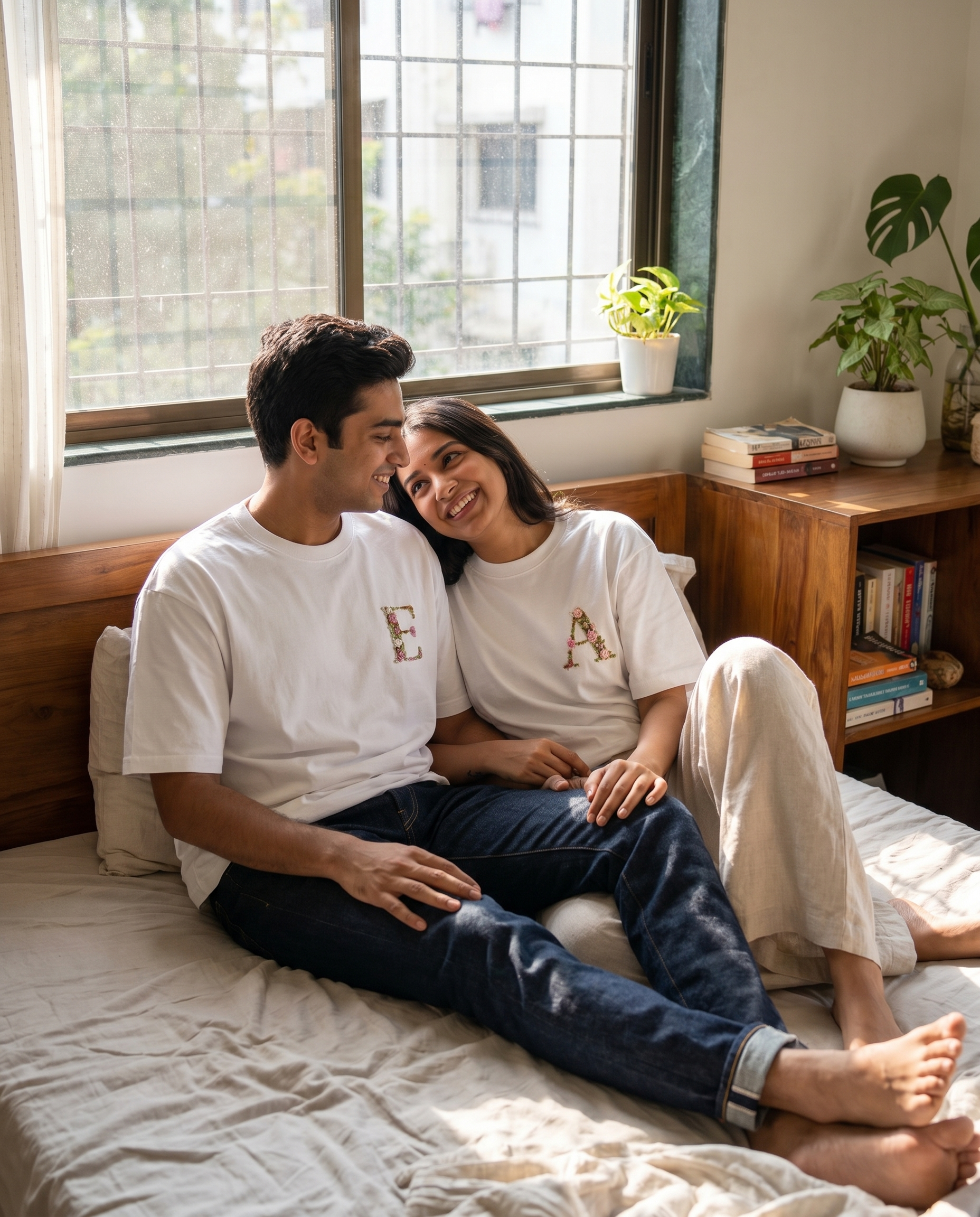 Name Initials Customise Hand Embroidery T-Shirt (UNISEX)