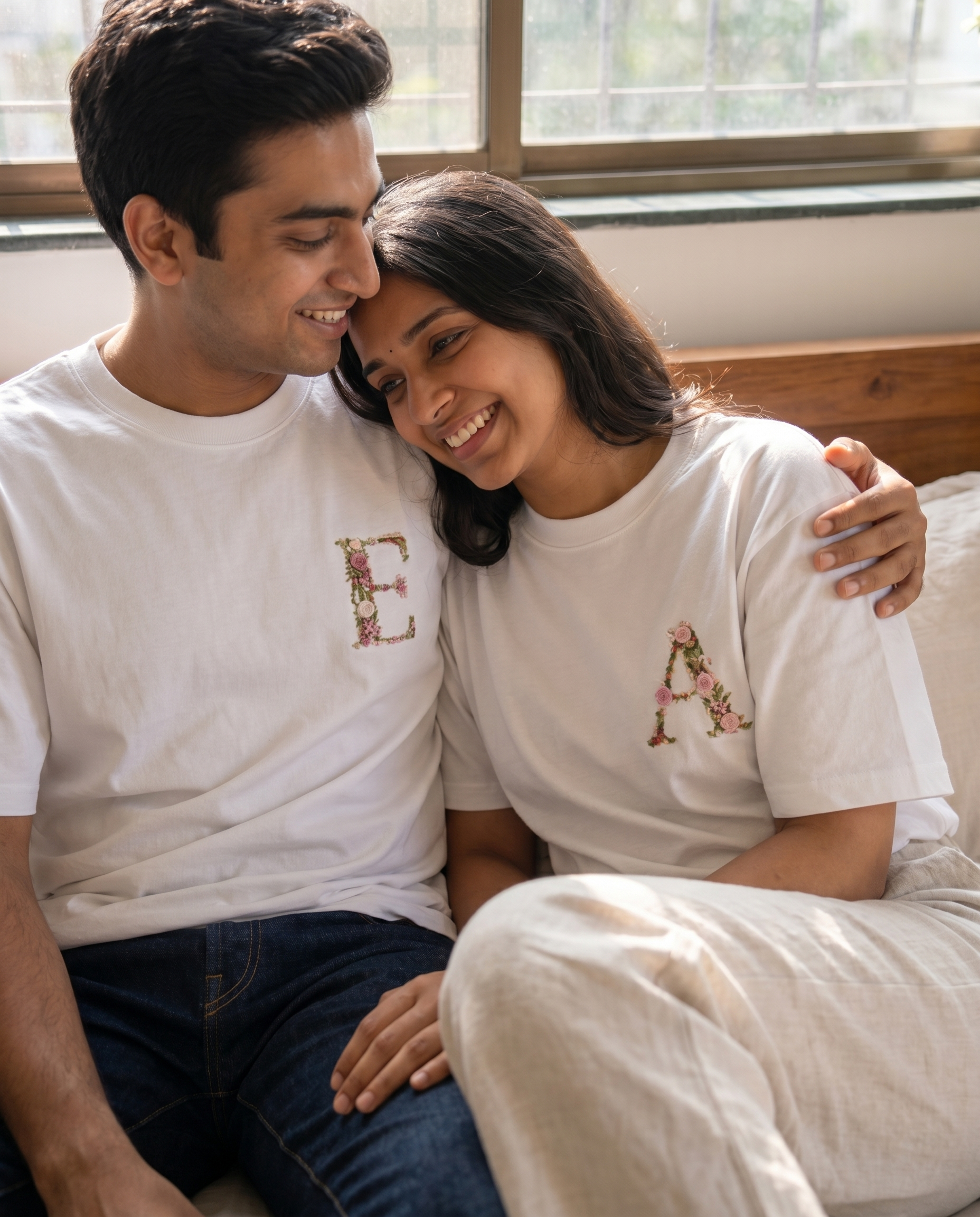 Name Initials Customise Hand Embroidery T-Shirt (UNISEX)