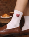 Leopard Face Embroidered Socks