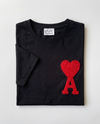 Heart Initial Hand Embroidered T-Shirt, Black & White