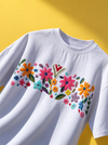 Floral Embroidered Oversized Tshirt