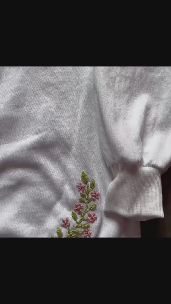 Couple Monogram Wreath – Hand-Embroidered Sweatshirt