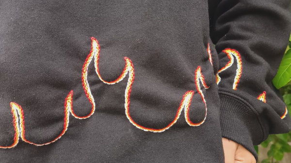 Flame Hand-Embroidered Sweatshirt