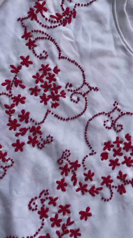 Temple Vine Hand Embroidered Sweatshirt