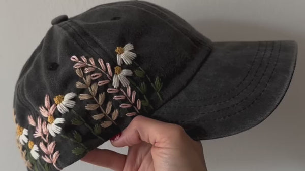 Hand Embroidery Caps | Desatured Floral