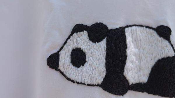 Panda Hand Embroidery T-shirt