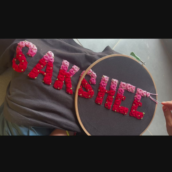 Custom Name Embroidered Oversized T-shirt (double-shade)